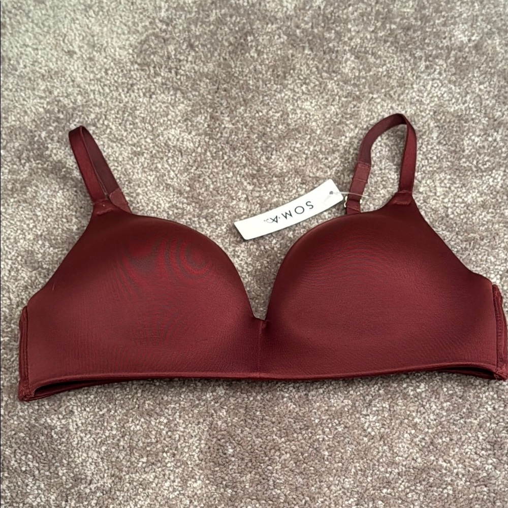Soma Smooth T-Shirt Bra in Burgundy